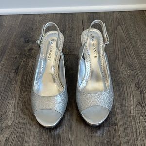 Silver high heels